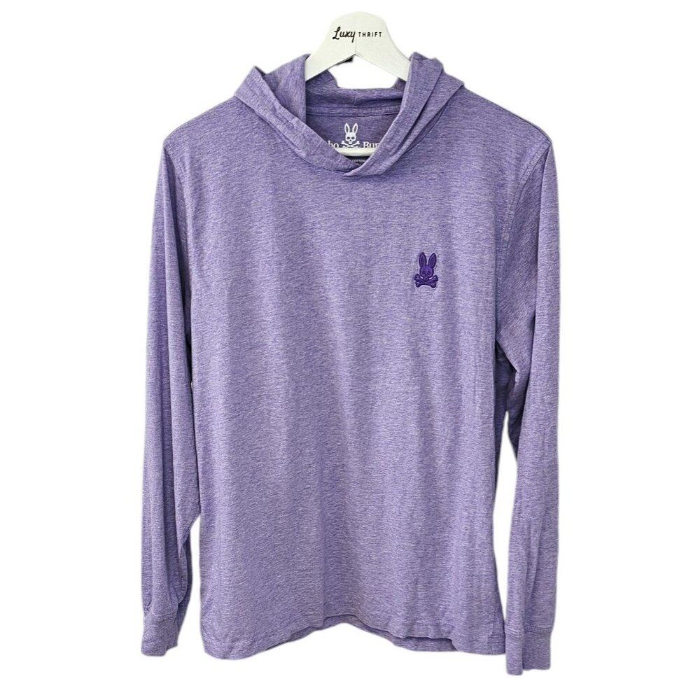 Pyscho Bunny Mens Timms Pullover Hoodie Lightweight Size 5 US Medium Purple